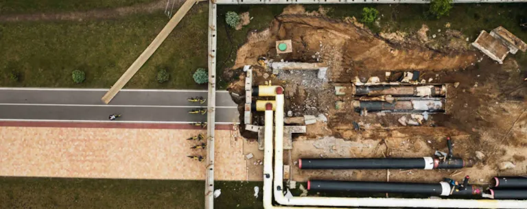pipeline construction overhead view