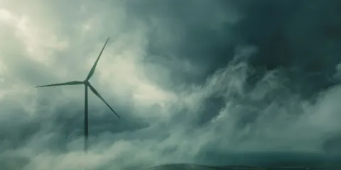 wind turbine with dark clouds