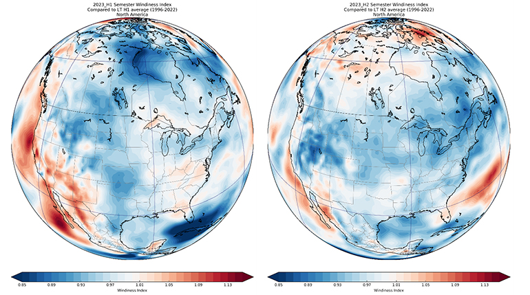 2023 H1 H2 Semester Windiness Indexes North America