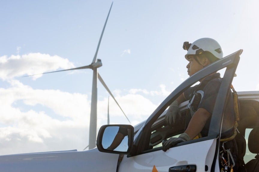 Wind turbine and a surveyor