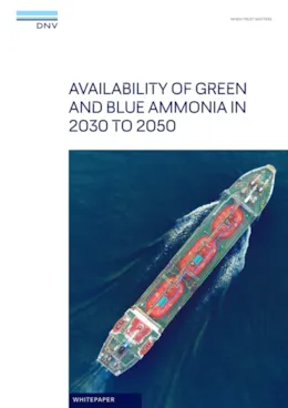 Availability of green and blue ammonia in 2030 to 2050