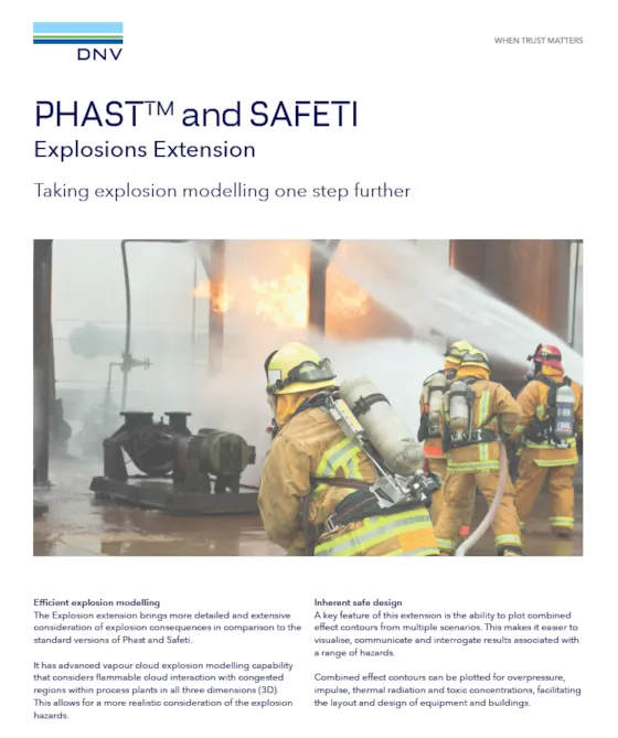 Phast and Safeti - Explosions Extension flyer