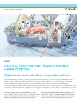 Submarine power cable verification