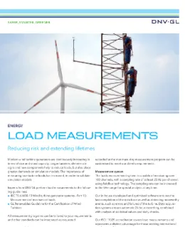 Load measurements for wind turbines flyer
