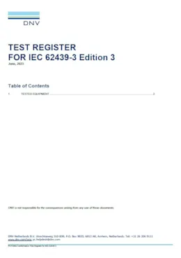 Conformance test register IEC 62439-3 edition 3