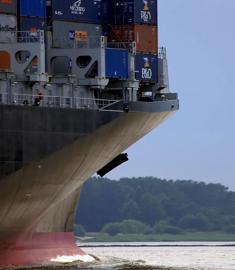 Containership in river