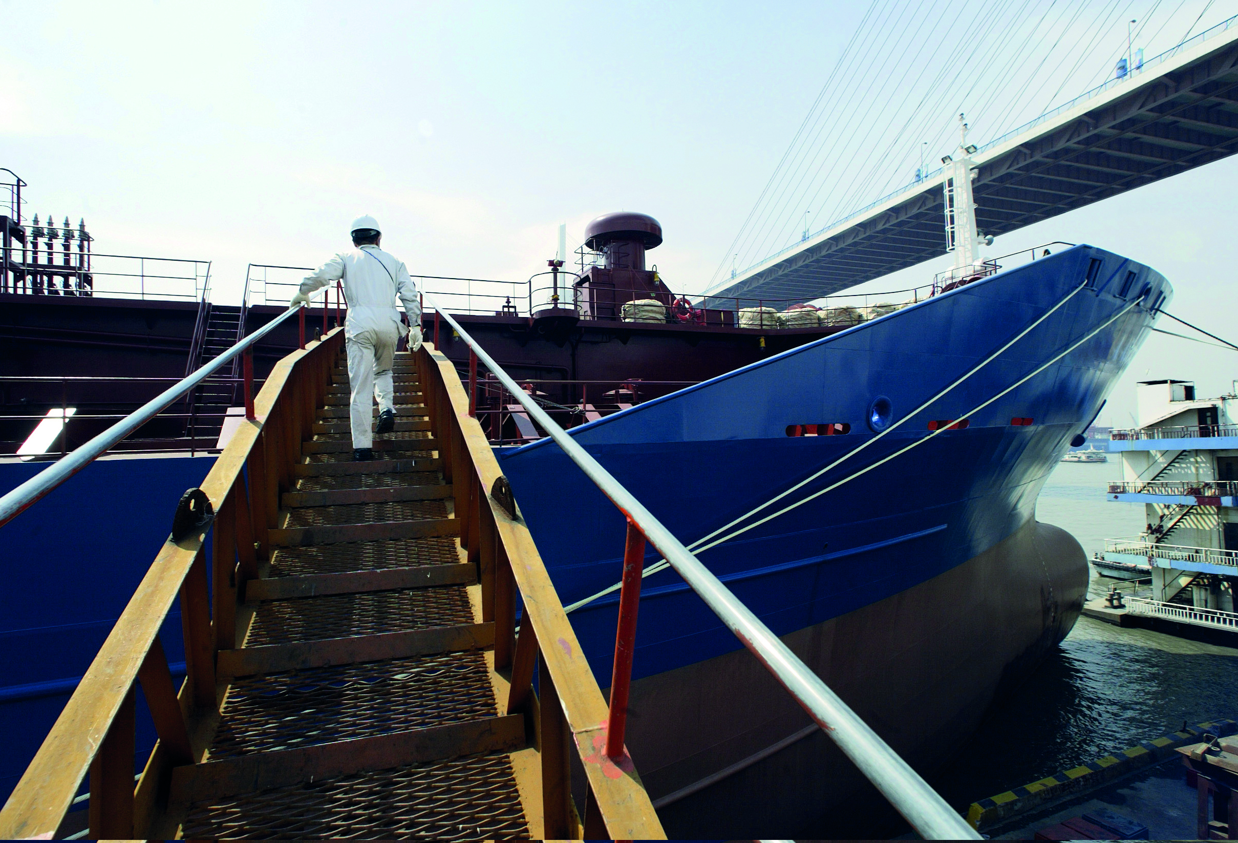 Ship - surveyor entering vessel