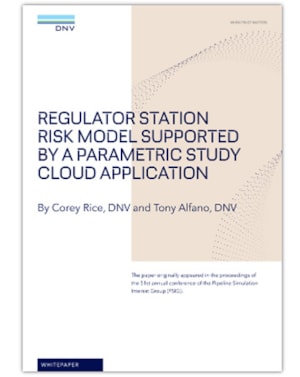 Regulator station risk model supported by a parametric study cloud application - whitepaper